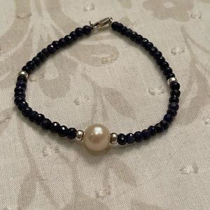 Ross-Simons raw sapphire and freshwater pearl bracelet